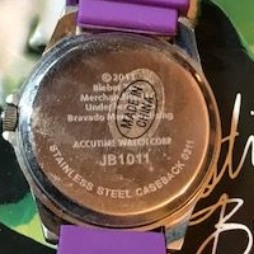 Bravado Justin Bieber Signature Rubber Stainless Steel Back Watch - Picture 10 of 13